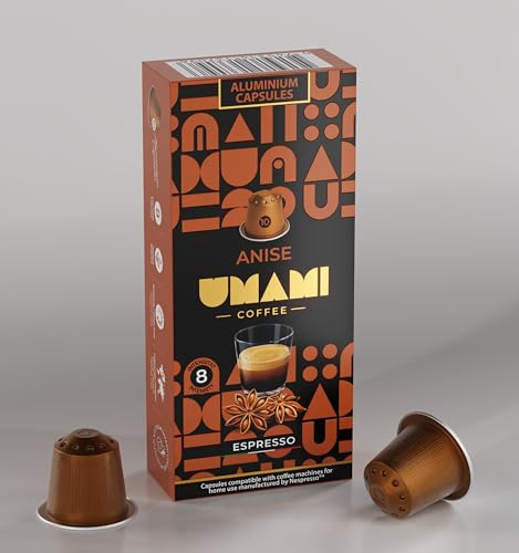 Umami Coffee - Anise Espresso Kapseln – Intensiver Geschmack mit einem Hauch von würzigem Anisaroma – 100% Kompatibel mit Nespresso® Original Maschinen – 1x 10 Kapseln von Umami Coffee