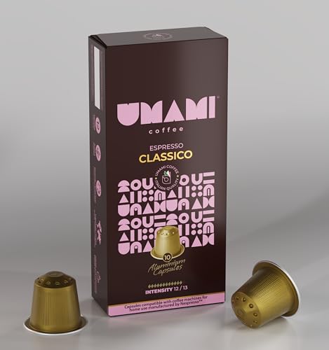 Umami Coffee - Classico Espresso Kapseln – Klassischer Geschmack mit Noten von Kakao – 100% Kompatibel mit Nespresso® Maschinen - 1x 10 Kapseln von Umami Coffee