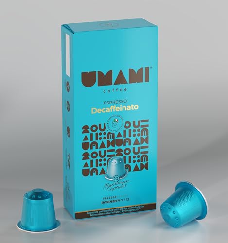 Umami Coffee – Decaffeinato Espresso Kapseln – Entkoffeinierter Genuss mit mildem Geschmack und feinen Röstaromen – 100% Kompatibel mit Nespresso® Maschinen – 1x 10 Kapseln von Umami Coffee