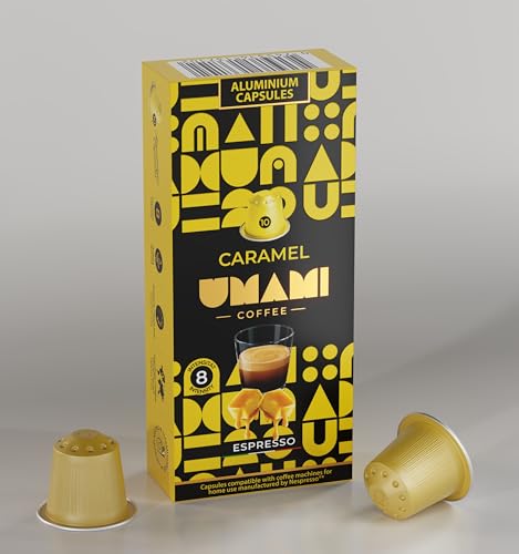 Umami Coffee - Karamell Espresso Kapseln – Intensiver Geschmack mit süßem Karamellaroma – 100% Kompatibel mit Nespresso® Original Maschinen - 1x 10 Kapseln von Umami Coffee