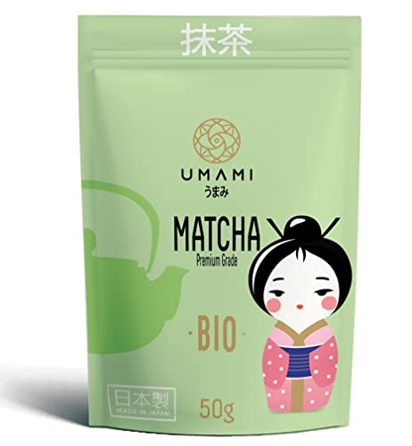 Umami BIO-Matcha-Grüntee-Pulver – Premium-Qualität, angebaut in Uji, Kyoto (Japan) aus biologischem Anbau. 50 g von Umami