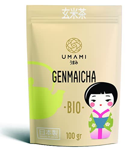 Umami Bio-Genmaicha-Grüntee aus japanischem Anbau, 100 g – Teeblätter mit geröstetem Reis - von Umami