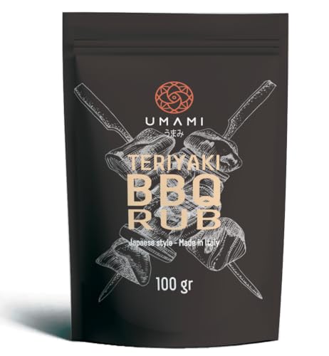 Umami Teriyaki Dry Rub, zum Grillen, Gewürzmischung für jede Art von Fleisch, hergestellt in Italien, ohne künstliche Farb- oder Konservierungsstoffe. Hergestellt in Italien. von Umami