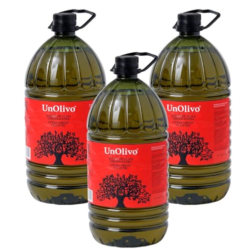 UnOlivo Natives Olivenöl Extra Pack 3 X 5 Liter Pet | Picual Sorte | Hell und sauber | Mittlere Persistenz UnOlivo Natives Olivenöl Extra Pack 3 X 5 Liter Pet | Picual Sorte | Hell und sauber | Mittlere Persistenz von UnOlivo