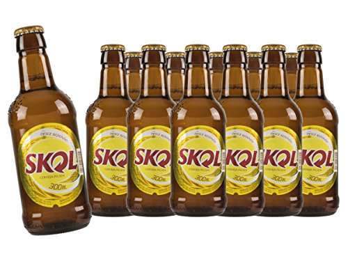 12er SKOL Bier Cerveja Flasche 300 ml mit 4,7% vol. von Unbekannt