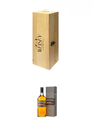 1a Whisky Holzbox für 1 Flasche mit Hakenverschluss + Auchentoshan American Oak Single Malt Whisky 0,7 Liter von Unbekannt