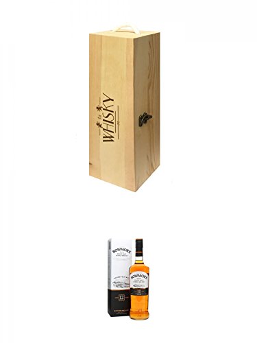 1a Whisky Holzbox für 1 Flasche mit Hakenverschluss + Bowmore 12 Jahre Islay Single Malt Whisky 0,7 Liter von Unbekannt