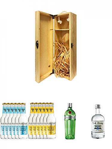 1a Whisky Holzbox für 1 Flasche mit Hakenverschluss + Fever Tree Mediterranean Tonic Water 6 x 0,2 Liter + Fever Tree Tonic Water 6 x 0,2 Liter + Tanqueray No.10 Ten Gin 0,7 Liter + The Duke München Dry Gin Bio 5 cl von Unbekannt