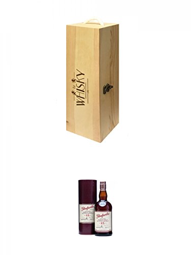 1a Whisky Holzbox für 1 Flasche mit Hakenverschluss + Glenfarclas 15 Jahre Single Malt Whisky 0,7 Liter von Unbekannt