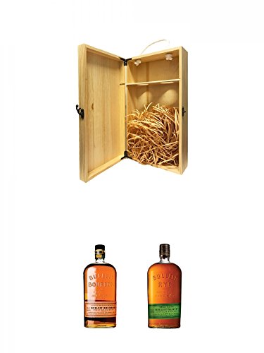 1a Whisky Holzbox für 2 Flaschen mit Hakenverschluss + Bulleit Bourbon Frontier Whiskey 0,7 Liter + Bulleit Rye 95 Bourbon Frontier Whiskey 0,7 Liter von Unbekannt