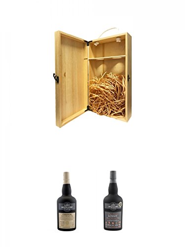 1a Whisky Holzbox für 2 Flaschen mit Hakenverschluss + The Lost Distillery Gerston Blended Scotch Malt 0,7 Liter + The Lost Distillery Lossit Blended Scotch Malt 0,7 Liter von Unbekannt