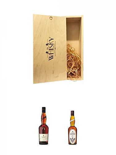 1a Whisky Holzbox für 2 Flaschen mit Schiebedeckel + Dauphin Calvados Hors d`Age Frankreich 0,7 Liter + Dauphin Fine Calvados Pays d'Auge Frankreich 0,7 Liter von Unbekannt