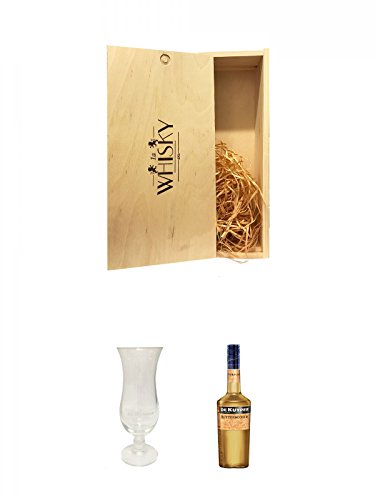 1a Whisky Holzbox für 2 Flaschen mit Schiebedeckel + De Kuyper Cocktailglas 1 Stück + De Kuyper Butterscotch Likör 0,7 Liter von Unbekannt