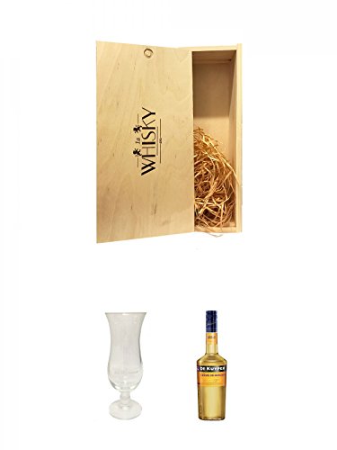 1a Whisky Holzbox für 2 Flaschen mit Schiebedeckel + De Kuyper Cocktailglas 1 Stück + De Kuyper Creme de Bananes Likör 0,7 Liter von Unbekannt