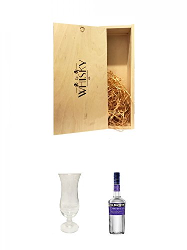 1a Whisky Holzbox für 2 Flaschen mit Schiebedeckel + De Kuyper Cocktailglas 1 Stück + De Kuyper Creme de Cacao weiß Likör 0,7 Liter von Unbekannt