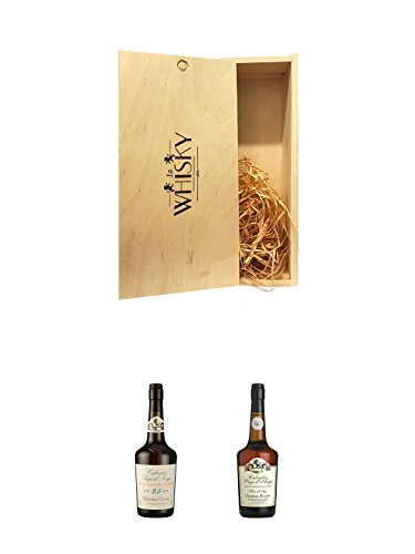 1a Whisky Holzbox für 2 Flaschen mit Schiebedeckel + Drouin 25 Jahre Calvados Frankreich 0,7 Liter + Drouin Hors D`Age Calvados Frankreich 0,7 Liter von Unbekannt