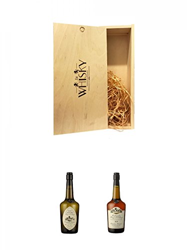 1a Whisky Holzbox für 2 Flaschen mit Schiebedeckel + Drouin VSOP Calvados Frankreich 0,7 Liter + Drouin XO Calvados Frankreich 0,7 Liter von Unbekannt