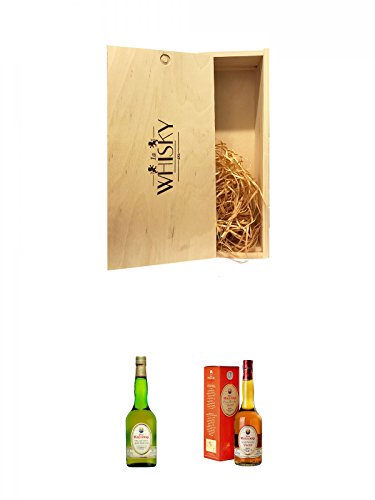1a Whisky Holzbox für 2 Flaschen mit Schiebedeckel + Pere Magloire Calvados Fine Pays d' Auge Frankreich 0,7 Liter + Pere Magloire Calvados VSOP Pays d' Auge Frankreich 0,7 Liter von Unbekannt