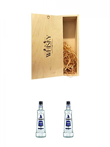 1a Whisky Holzbox für 2 Flaschen mit Schiebedeckel + Puschkin Vodka 0,7 Liter + Puschkin Vodka 0,7 Liter von Unbekannt