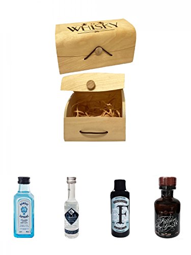 1a Whisky Holzbox mit Flexdeckel groß + Bombay Sapphire Gin 5 cl Miniatur + Citadelle Gin aus Frankreich 5 cl + Ferdinands Saar Dry Gin Deutschland 0,05 Liter Miniatur + Filliers Premium Dry Gin Belgien 0,05 Liter MINIATUR 1a Whisky Holzbox mit Flexdeckel groß + Bombay Sapphire Gin 5 cl Miniatur + Citadelle Gin aus Frankreich 5 cl + Ferdinands Saar Dry Gin Deutschland 0,05 Liter Miniatur + Filliers Premium Dry Gin Belgien 0,05 Liter MINIATUR von Unbekannt