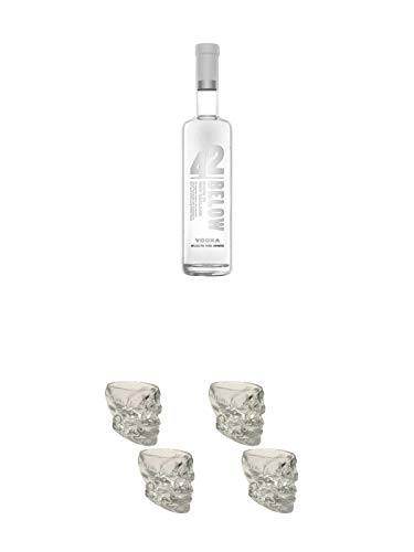 42 Below Vodka aus Neuseeland 0,7 ltr. + Wodka Totenkopf Shotglas 2 Stück + Wodka Totenkopf Shotglas 2 Stück von Unbekannt