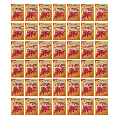 42er Pack Komet Tortenguss rot (42 x 15 g) für 375 ml Wasser oder Fruchtsaft auf Gelatinebasis von Komet