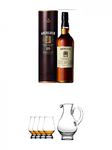 Aberlour 10 Jahre Single Malt Whisky 0,7 Liter + Glencairn Glas Whiskyglas Stölzle 4 Stück + Wasserkrug Half Pint Serie The Glencairn Glass Stölzle von Unbekannt