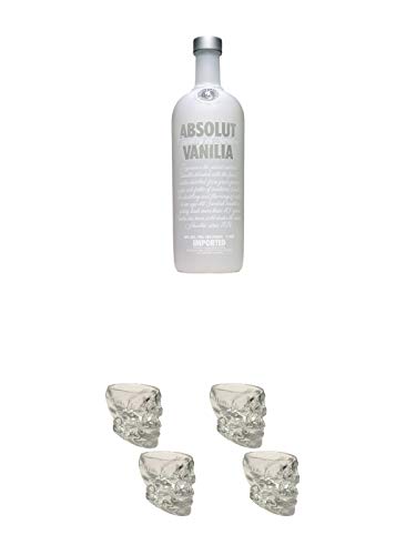 Absolut Vodka Vanilla 1,0 Liter + Wodka Totenkopf Shotglas 2 Stück + Wodka Totenkopf Shotglas 2 Stück von Unbekannt