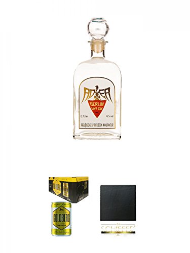 Adler Berlin Dry Gin Deutschland 0,7 Liter + Goldberg Tonic Water DOSE 8 x 0,15 Liter Karton + Schiefer Glasuntersetzer eckig ca. 9,5 cm Durchmesser Adler Berlin Dry Gin Deutschland 0,7 Liter + Goldberg Tonic Water DOSE 8 x 0,15 Liter Karton + Schiefer Glasuntersetzer eckig ca. 9,5 cm Durchmesser von Unbekannt