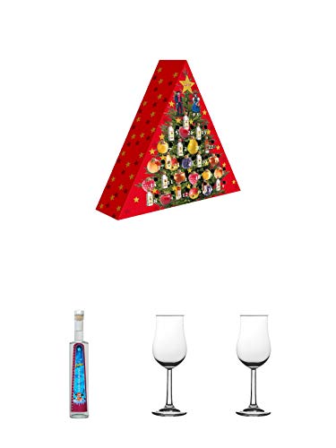 Adventskalender Weis Edelobstbrände & Liköre 24 x 0,02 Liter + Der flüssige Adventskalender Haselnuss Spirituose 0,5 Liter + Nosing Gläser 2 Stück von Unbekannt