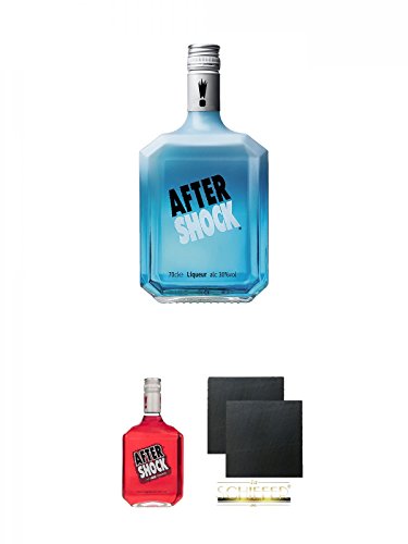After Shock Blue Citrus Likör 0,7 Liter + After Shock Hot & Cool Red Likör 0,7 Liter + Schiefer Glasuntersetzer eckig ca. 9,5 cm Ø 2 Stück After Shock Blue Citrus Likör 0,7 Liter + After Shock Hot & Cool Red Likör 0,7 Liter + Schiefer Glasuntersetzer eckig ca. 9,5 cm Ø 2 Stück von Unbekannt