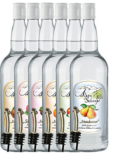 Alpenschnaps Steinbeisser Mischpaket 6 x 1,0 Liter + 6 Ausgießer Alpenschnaps Steinbeisser Mischpaket 6 x 1,0 Liter + 6 Ausgießer von Unbekannt