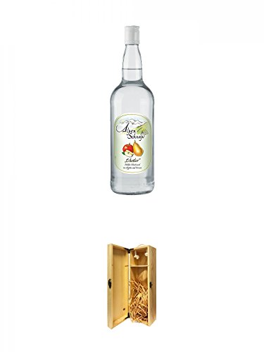 Alpenschnaps Steinbeisser Obstler 1,0 Liter + 1a Whisky Holzbox für 1 Flasche mit Hakenverschluss von Unbekannt