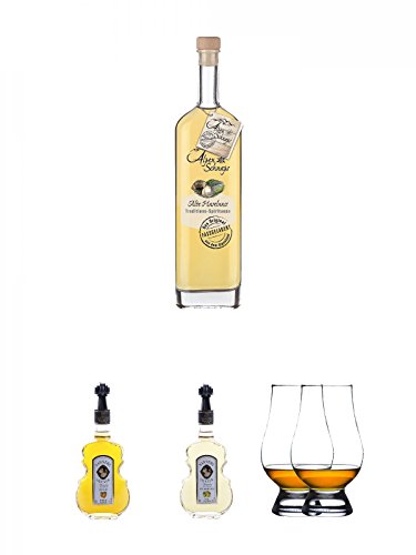 Alpenschnaps Steinbeisser alte Haselnuss 41,8 % 0,5 Liter + Nannerl Marillen Likör 20 % in Geigenform 0,5 Liter + Nannerl Williamsbirnen - Likör 20 % in Geigenform 0,5 Liter + The Glencairn Glas Stölzle 2 Stück Alpenschnaps Steinbeisser alte Haselnuss 41,8 % 0,5 Liter + Nannerl Marillen Likör 20 % in Geigenform 0,5 Liter + Nannerl Williamsbirnen - Likör 20 % in Geigenform 0,5 Liter + The Glencairn Glas Stölzle 2 Stück von Unbekannt