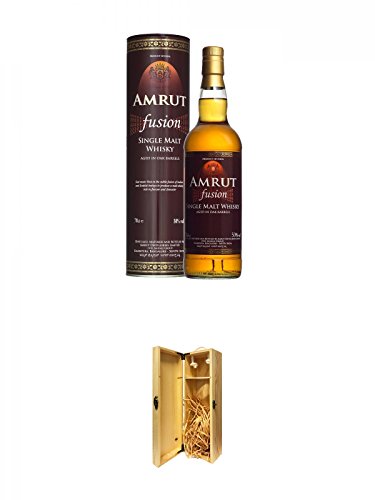 Amrut Fusion Indischer Whisky 0,7 Liter + 1a Whisky Holzbox für 1 Flasche mit Hakenverschluss von Unbekannt