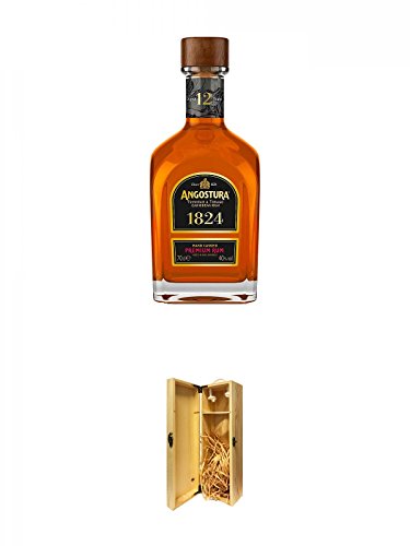Angostura 1824 12 Jahre Rum Trinidad & Tobago 0,7 Liter + 1a Whisky Holzbox für 1 Flasche mit Hakenverschluss von Unbekannt