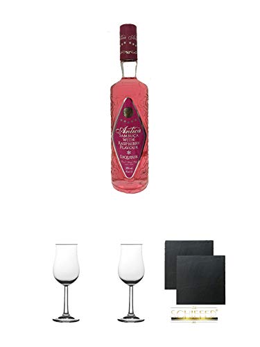 Antica Sambuca Raspberry Likör 0,7 Liter + Nosing Gläser Kelchglas Bugatti mit Eichstrich 2cl und 4cl 1 Stück + Nosing Gläser Kelchglas Bugatti mit Eichstrich 2cl und 4cl 1 Stück + Schiefer Glasuntersetzer eckig ca. 9,5 cm Ø 2 Stück Antica Sambuca Raspberry Likör 0,7 Liter + Nosing Gläser Kelchglas Bugatti mit Eichstrich 2cl und 4cl 1 Stück + Nosing Gläser Kelchglas Bugatti mit Eichstrich 2cl und 4cl 1 Stück + Schiefer Glasuntersetzer eckig ca. 9,5 cm Ø 2 Stück von Unbekannt