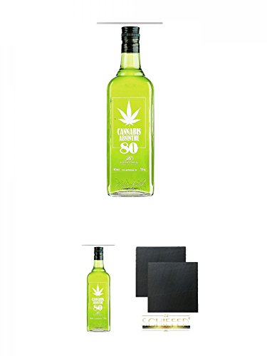 Antonio Nadal Cannabis Absinthe 80 0,7 Liter + Antonio Nadal Cannabis Absinthe 80 0,7 Liter + Schiefer Glasuntersetzer eckig ca. 9,5 cm Ø 2 Stück Antonio Nadal Cannabis Absinthe 80 0,7 Liter + Antonio Nadal Cannabis Absinthe 80 0,7 Liter + Schiefer Glasuntersetzer eckig ca. 9,5 cm Ø 2 Stück von Diverse