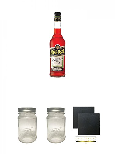 Aperol Rhabarber Bitter aus Italien 0,7 Liter + Aperol Trinkglas mit Schraubdeckel + Aperol Trinkglas mit Schraubdeckel + Schiefer Glasuntersetzer eckig ca. 9,5 cm Ø 2 Stück Aperol Rhabarber Bitter aus Italien 0,7 Liter + Aperol Trinkglas mit Schraubdeckel + Aperol Trinkglas mit Schraubdeckel + Schiefer Glasuntersetzer eckig ca. 9,5 cm Ø 2 Stück von Unbekannt
