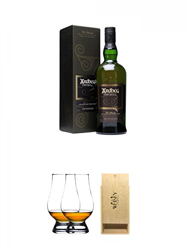 Ardbeg Corryvreckan Islay Single Malt Whisky 0,7 Liter + The Glencairn Glass Whisky Glas Stölzle 2 Stück + 1a Whisky Holzbox für 2 Flaschen mit Schiebedeckel von Unbekannt