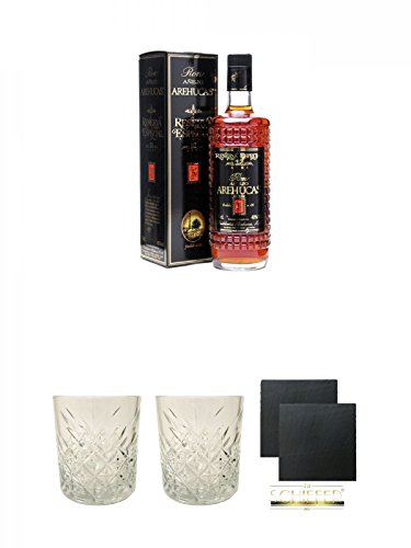 Arehucas Reserva Special 12 Jahre Kanarische Inseln Spanien 0,7 Liter + Rum Glas 1 Stück + Rum Glas 1 Stück + Schiefer Glasuntersetzer eckig ca. 9,5 cm Ø 2 Stück Arehucas Reserva Special 12 Jahre Kanarische Inseln Spanien 0,7 Liter + Rum Glas 1 Stück + Rum Glas 1 Stück + Schiefer Glasuntersetzer eckig ca. 9,5 cm Ø 2 Stück von Diverse