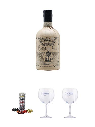 BATHTUB Old Tom Gin 42,4% 0,5 Liter + Gin Flight Gewürze zum Verfeinern von Gin Tonic 1er Pack 1 x 12 Gramm + Citadelle Ballon GIN Glas 1 Stück + Citadelle Ballon GIN Glas 1 Stück von Unbekannt