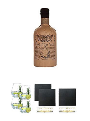 BATHTUB Small Batch 43,3 0,7 Liter + Gin Tonic Glas - 5414/67 4er Set + Schiefer Glasuntersetzer eckig ca. 9,5 cm Ø 2 Stück + Schiefer Glasuntersetzer eckig ca. 9,5 cm Durchmesser BATHTUB Small Batch 43,3 0,7 Liter + Gin Tonic Glas - 5414/67 4er Set + Schiefer Glasuntersetzer eckig ca. 9,5 cm Ø 2 Stück + Schiefer Glasuntersetzer eckig ca. 9,5 cm Durchmesser von Unbekannt