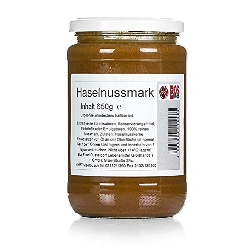 BOS FOOD Haselnuss-Mark, 100% Mark ohne Zusatzstoffe, 650g von Unbekannt