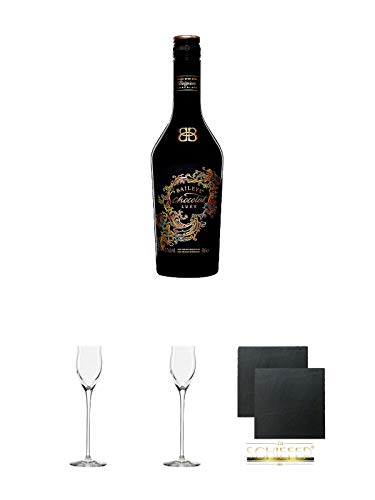 Baileys Chocolate Deluxe 0,5 Liter + Edelbrandglas Stölzle 1 Stück - Quadrophil 231/30 + Edelbrandglas Stölzle 1 Stück - Quadrophil 231/30 + Schiefer Glasuntersetzer eckig ca. 9,5 cm Ø 2 Stück von Unbekannt