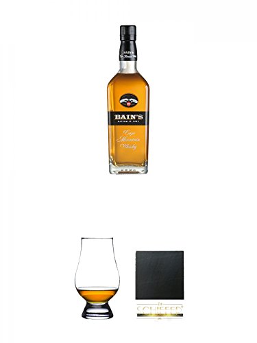 Bains Cape Mountain Whisky South Africa 0,7 Liter + The Glencairn Glass Whisky Glas Stölzle 1 Stück + Schiefer Glasuntersetzer eckig ca. 9,5 cm Durchmesser Bains Cape Mountain Whisky South Africa 0,7 Liter + The Glencairn Glass Whisky Glas Stölzle 1 Stück + Schiefer Glasuntersetzer eckig ca. 9,5 cm Durchmesser von Diverse