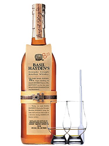 Basil Haydens 8 Jahre Small Batch Straight Bourbon 0,7 Liter + 2 Glencairn Gläser + Einwegpipette 1 Stück von Unbekannt