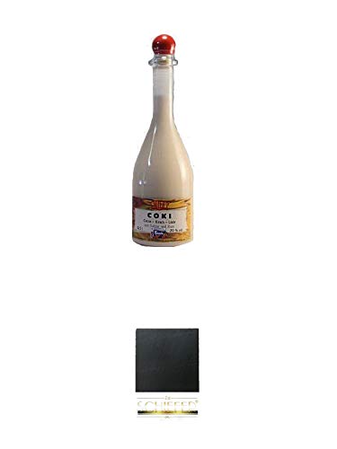 Bauer Coki Kokos-Kirschlikör 20% 0,5 Liter + Schiefer Glasuntersetzer eckig ca. 9,5 cm Durchmesser Bauer Coki Kokos-Kirschlikör 20% 0,5 Liter + Schiefer Glasuntersetzer eckig ca. 9,5 cm Durchmesser von Unbekannt