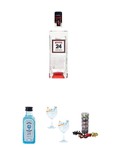 Beefeater 24 London Dry Gin 0,7 Liter + Bombay Sapphire Gin 5 cl Miniatur + Gin Sul Copo Ballon Glas 2 Stück + Gin Flight Gewürze zum Verfeinern von Gin Tonic 1er Pack 1 x 12 Gramm Beefeater 24 London Dry Gin 0,7 Liter + Bombay Sapphire Gin 5 cl Miniatur + Gin Sul Copo Ballon Glas 2 Stück + Gin Flight Gewürze zum Verfeinern von Gin Tonic 1er Pack 1 x 12 Gramm von Unbekannt