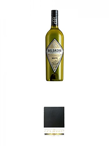 Belsazar Vermouth White 0,75 Liter + Schiefer Glasuntersetzer eckig ca. 9,5 cm Durchmesser von Unbekannt
